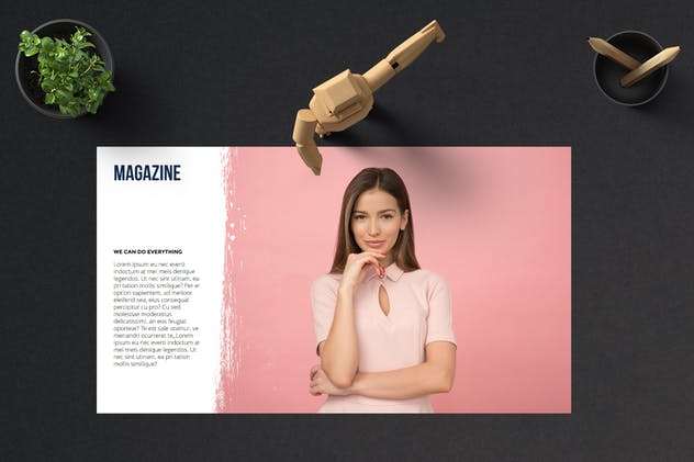 适合时尚/摄影行业的PPT幻灯片模板素材 Magazine Powerpoint Template插图(5)