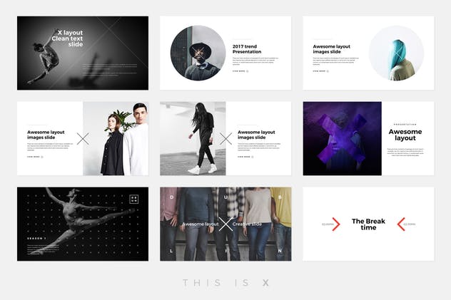 高品质行业趋势分析报告PPT幻灯片模板 The X – Powerpoint Template插图(2)