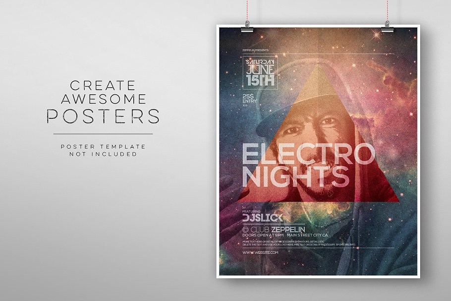 复古嬉皮文化艺术模板 Vintage Hipster Art Templates Bundle插图(12)