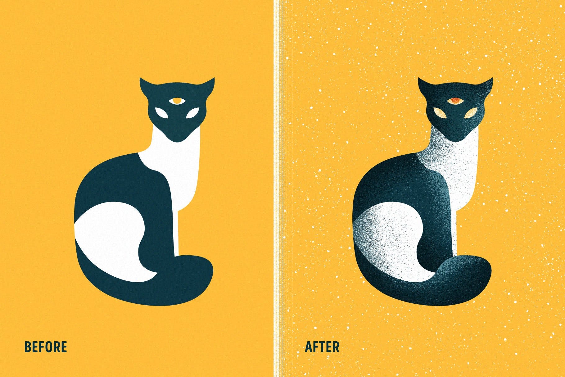 用于Illustrator的复古明暗效果纹理＆噪点笔刷 Shader Brushes for Illustrator插图(6)