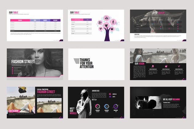 时尚品牌设计PPT幻灯片演示模板 Fashion Powerpoint Presentation插图(10)