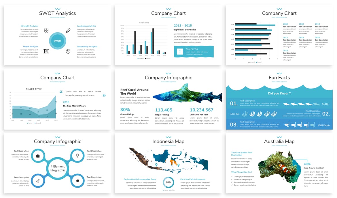 海岛海洋旅游代理公司介绍PPT幻灯片模板 Mare – Ocean Powerpoint Template插图(3)