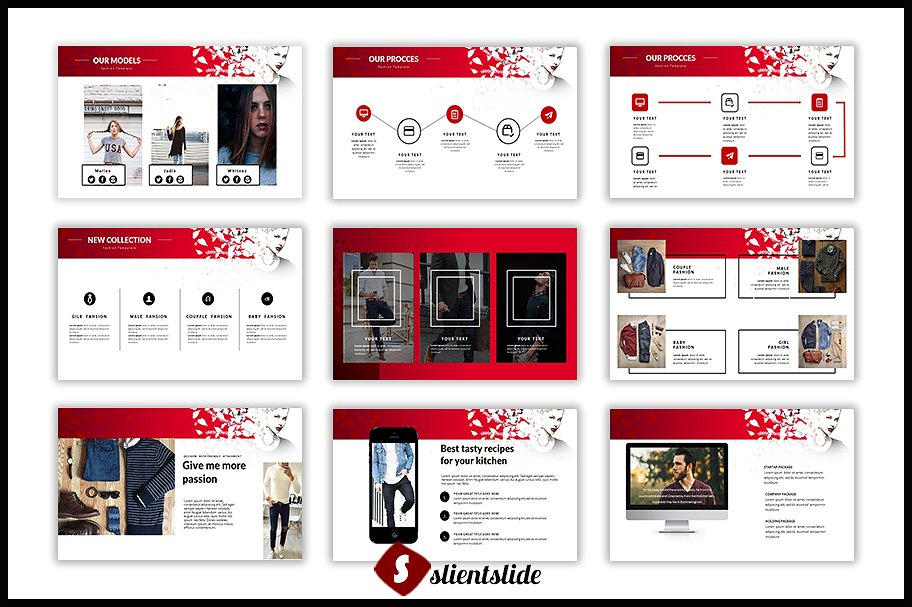 时尚服装类极简主义的keynote幻灯片模板下载Fashion Keynote Template[key]插图(4)