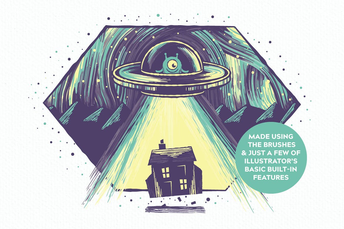 多彩混合油漆AI笔刷素材库精选 Multi-color, Mixed Paint Brushes插图(1)