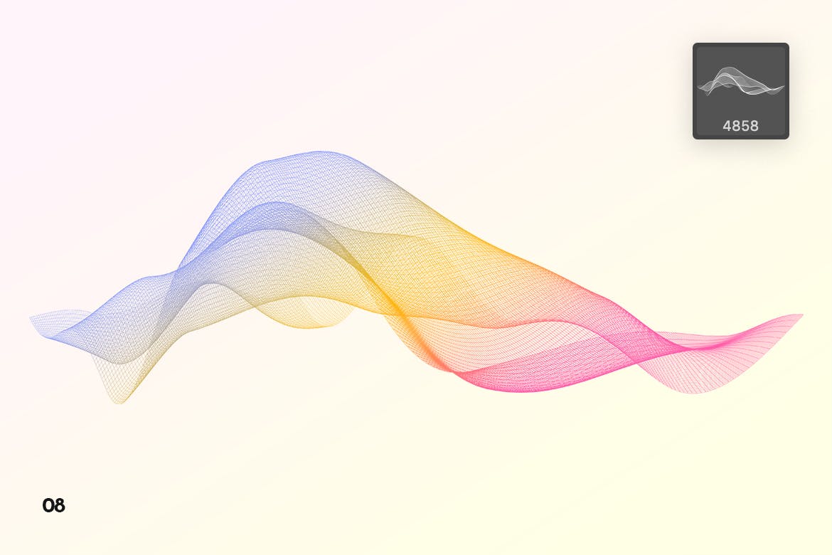抽象数字网格波纹背景纹理PS笔刷 Digital Grid Waves Photoshop Brushes插图(11)