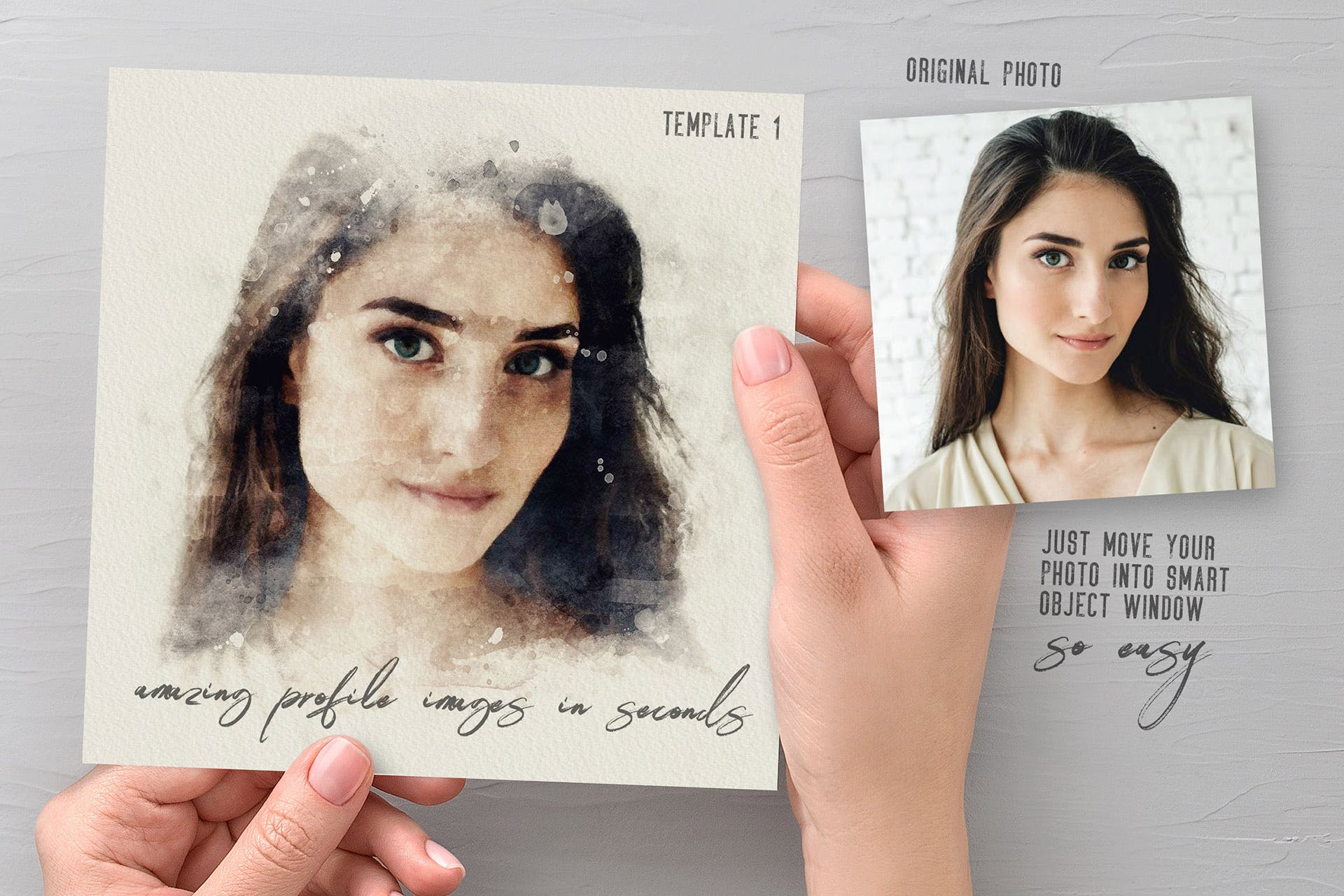 照片转水彩画效果PSD模板 The Ultimate Watercolor Creator 1插图(4)