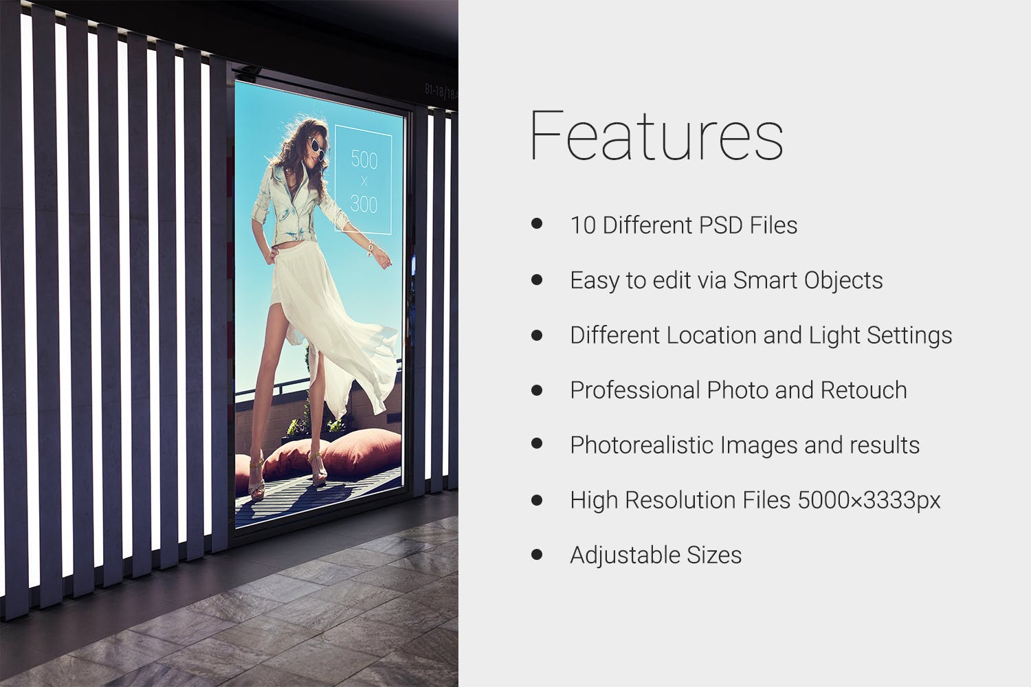 室内广告牌图片效果图样机模板 Indoor Advertising Mock-Up插图(2)