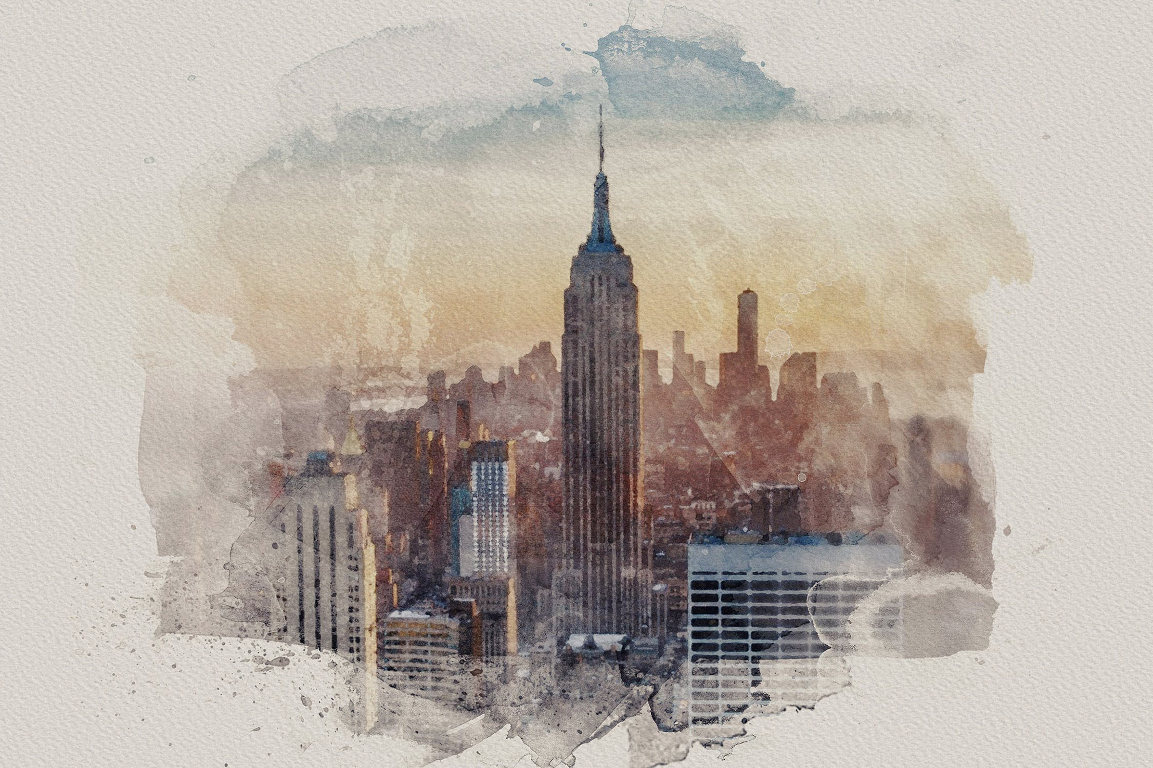 独特的水彩照片效果生成器PSD分层模板 The Ultimate Watercolor Creator 4插图(4)