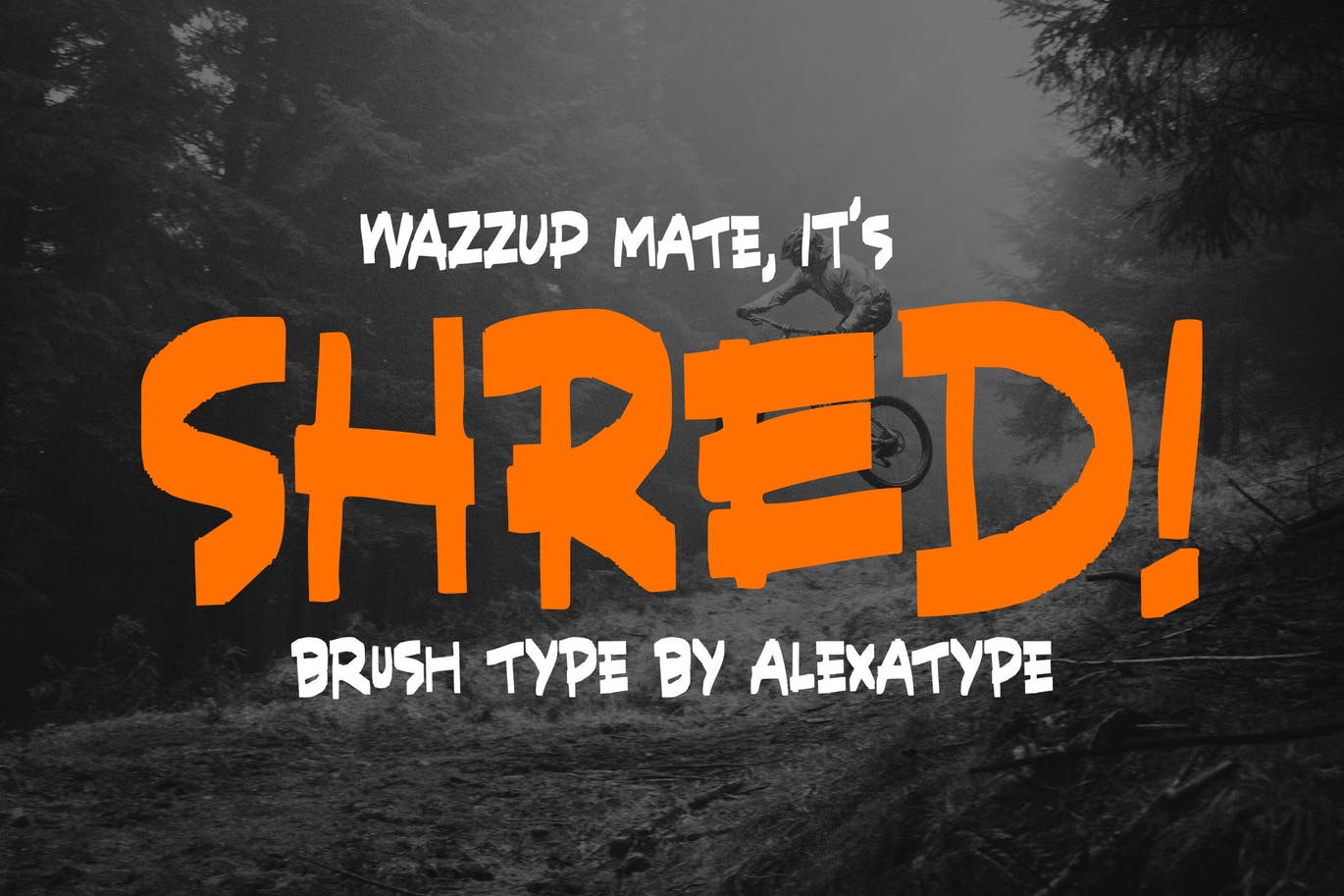 充满力量的英文画笔笔刷装饰艺术字体素材库精选 SHRED! – Aggressive Brush Font插图