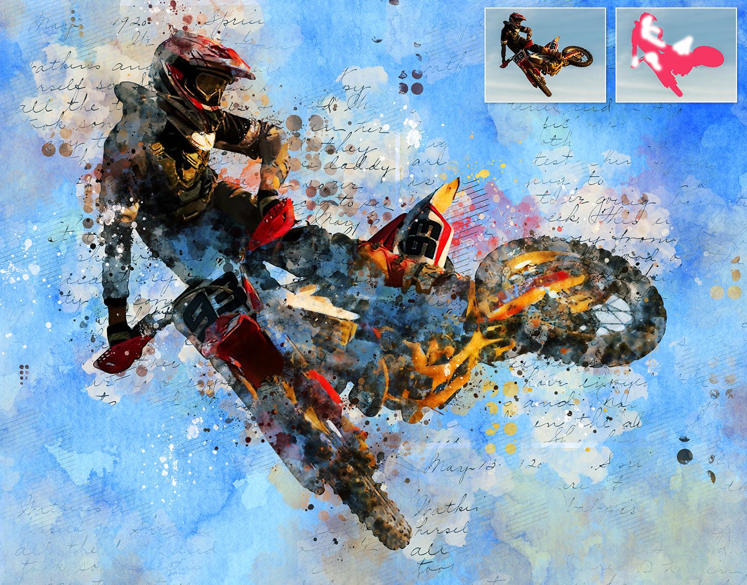 水彩涂鸦混合抽象艺术效果PS动作 Concept Mix Art Photoshop Action插图(3)