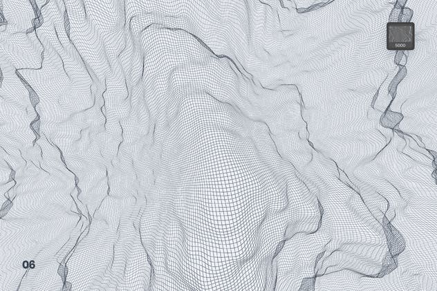 抽象网络信号波纹图案PS笔刷 Network Turbulence Photoshop Brushes插图(6)