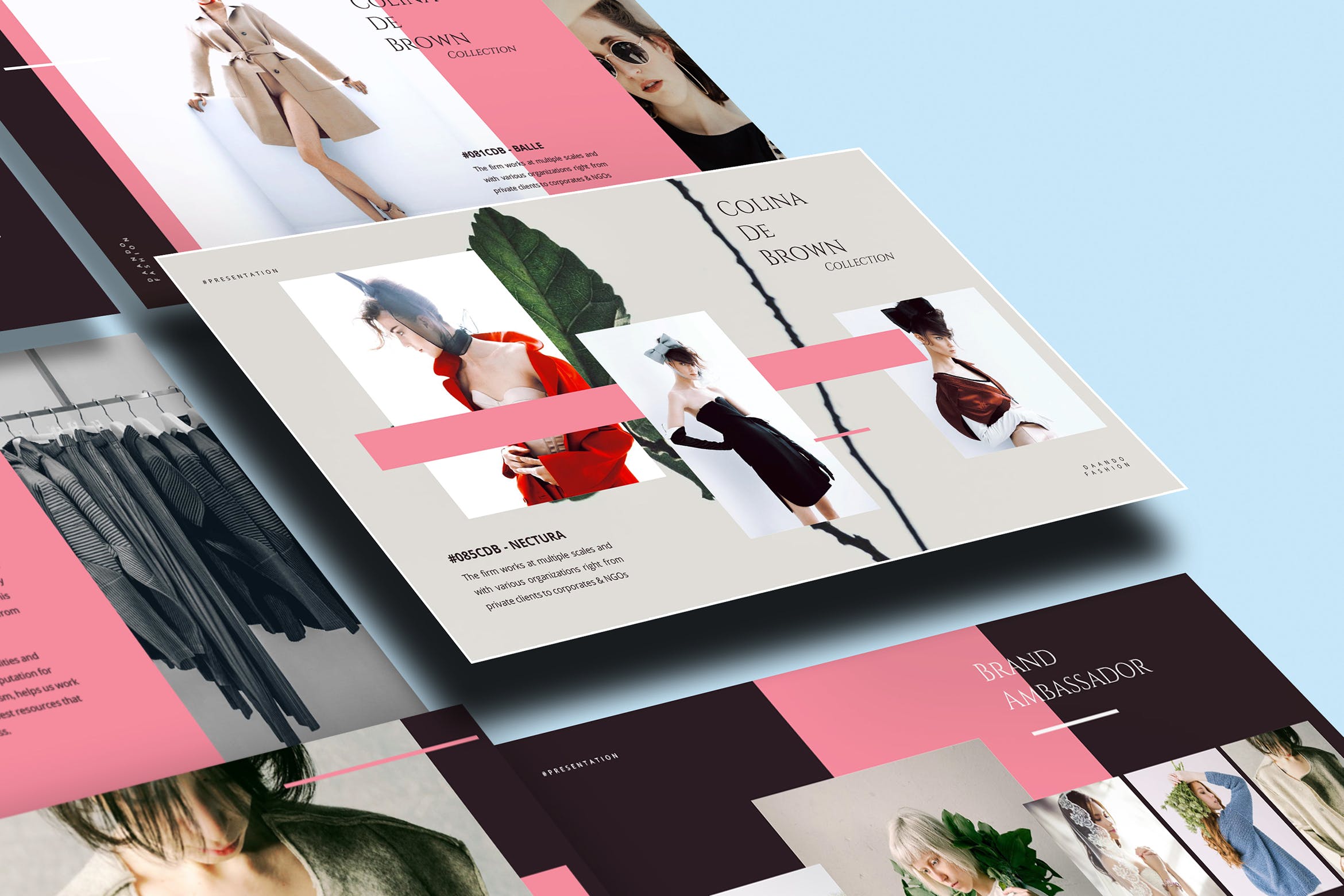 酷黑风格时尚行业适用PPT幻灯片模板素材 Daando Black Fashion Powerpoint插图