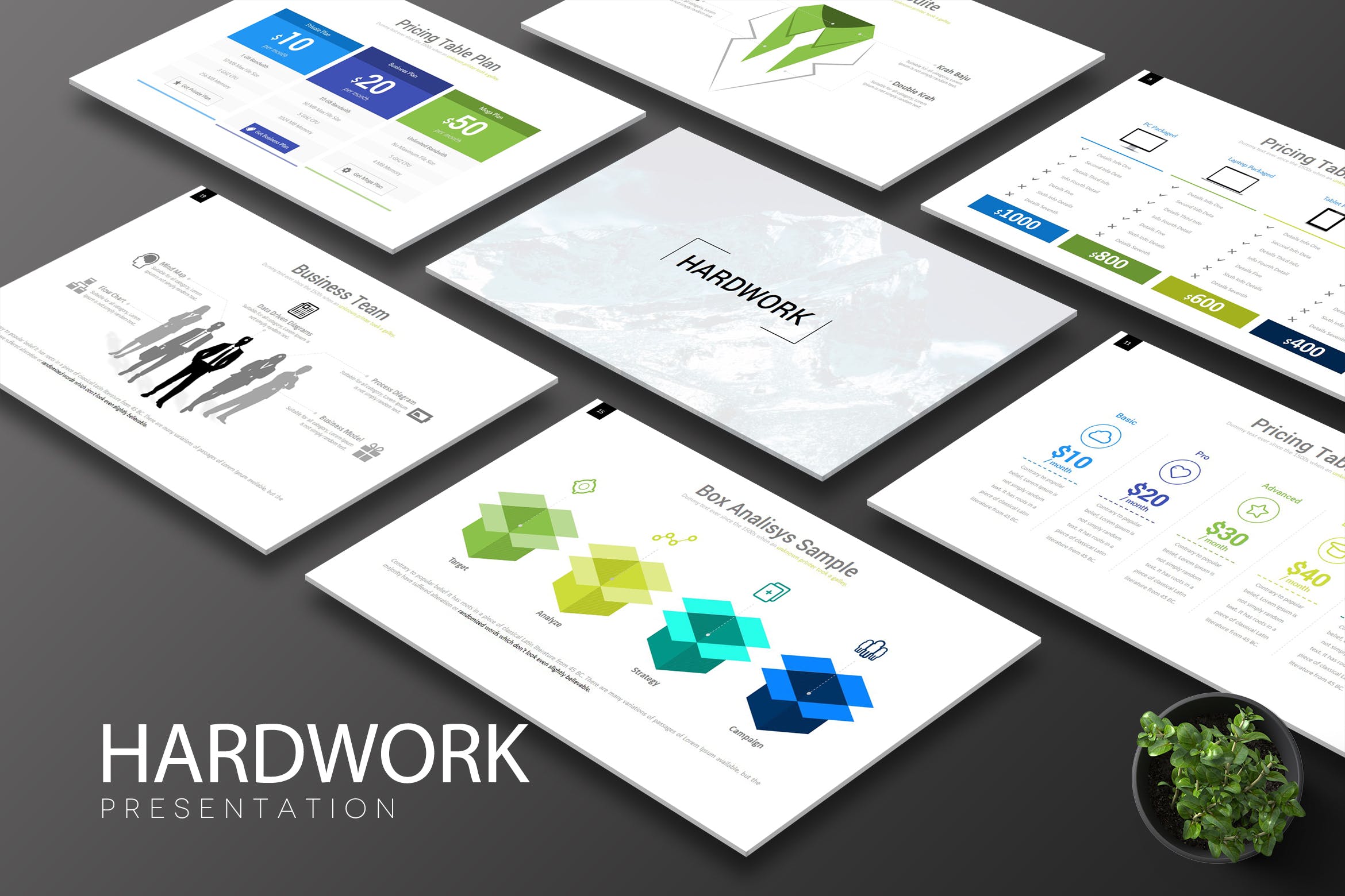 互联网企业宣传推广谷歌幻灯片设计模板 Hardwork Google Slides插图