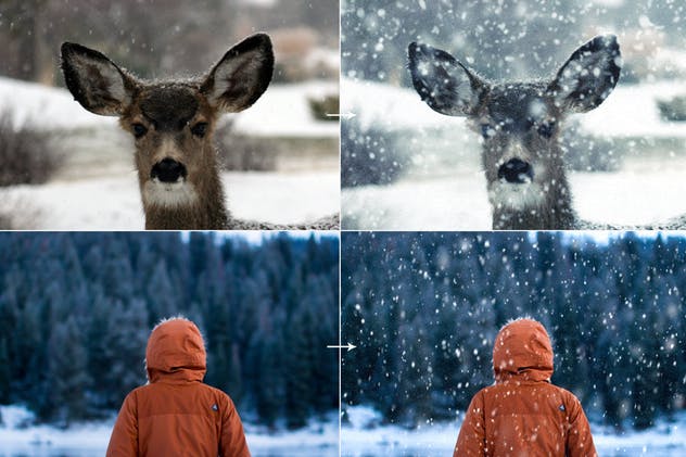 一款动态飘雪效果PS动作 Animated Snow Photoshop Action插图(1)