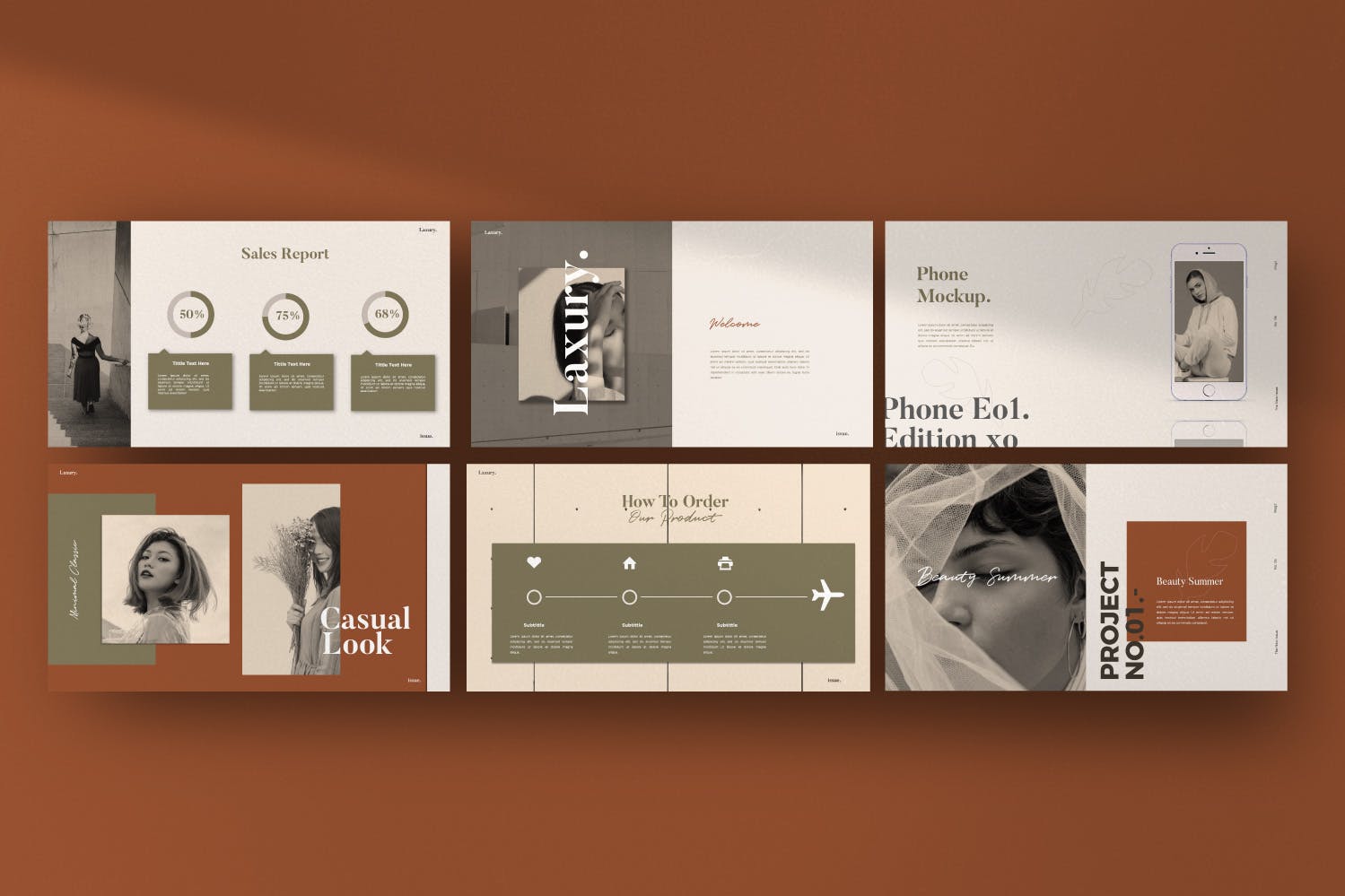 时尚主题创意Lookbook风格素材库精选Keynote模板模板 LAXURY – Lookbook Fashion Keynote Creative插图(4)