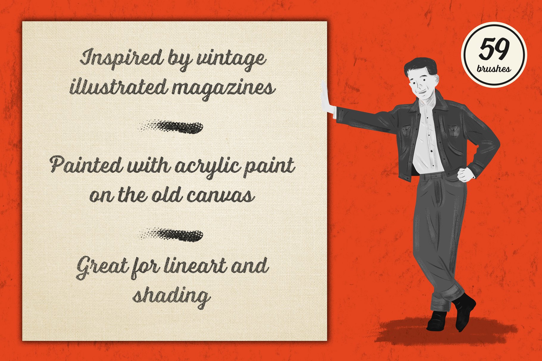 59个高品质AI插画艺术创作笔刷 Preppy Art Brushes for Illustrator插图(1)