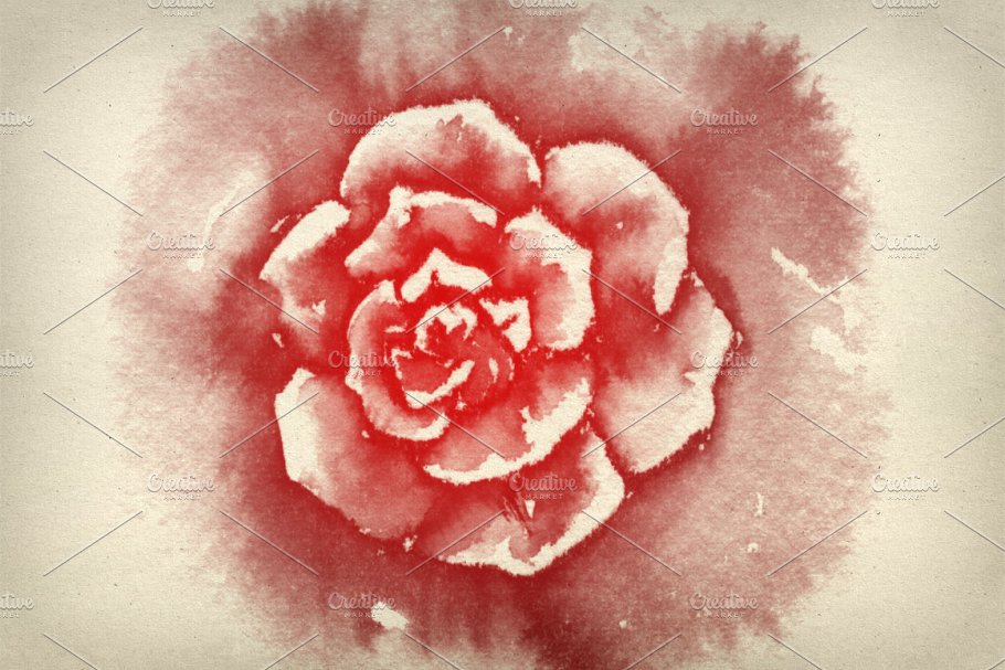 水彩手绘花卉图案PS笔刷 Watercolor Flowers Brush Pack 1插图(3)