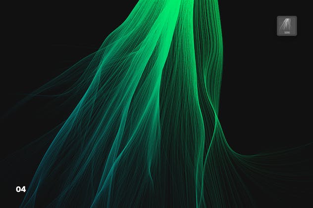 数码仿真柔顺头发特效图案PS笔刷 Digital Smooth Flow of Hairs Photoshop Brushes插图(4)