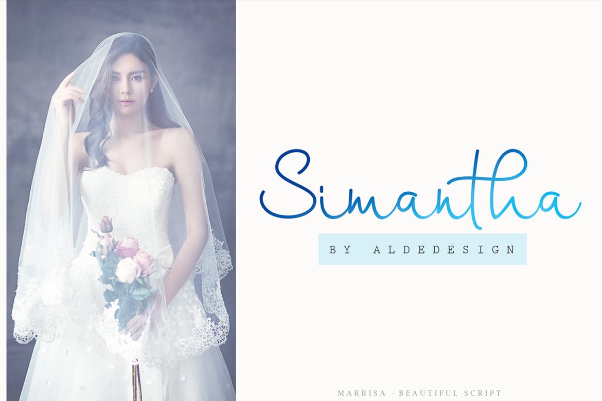 优雅钢笔草书英文艺术字体 Marrisa – Beautiful Script Font插图(3)