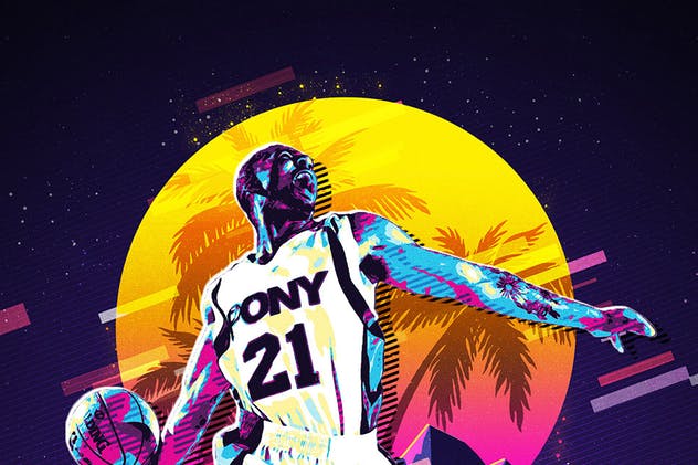 复古80‘s年代海报设计风格PS动作 80’s Retro Poster Photoshop Action插图(2)