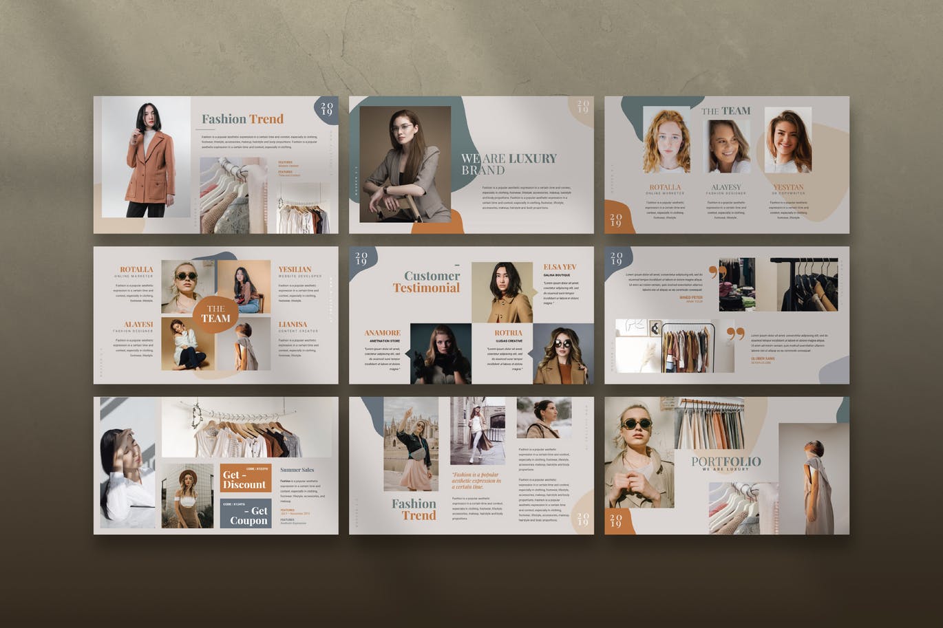 时尚服饰公司介绍谷歌幻灯片设计模板[PPTX] Fashion Google Slided Presentation Template插图(4)