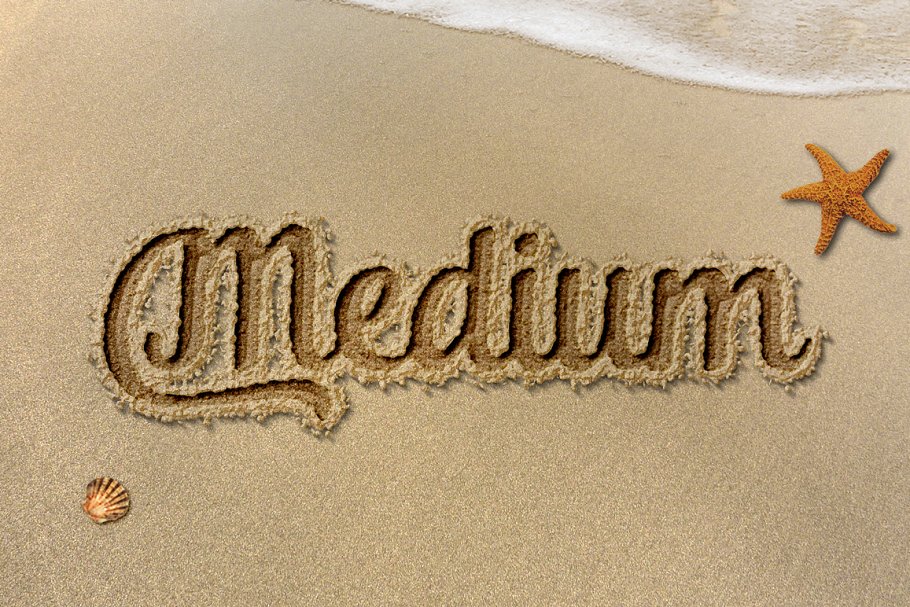 真实沙滩沙画字体文本图层样式PS动作 Sand Photoshop Action插图(2)