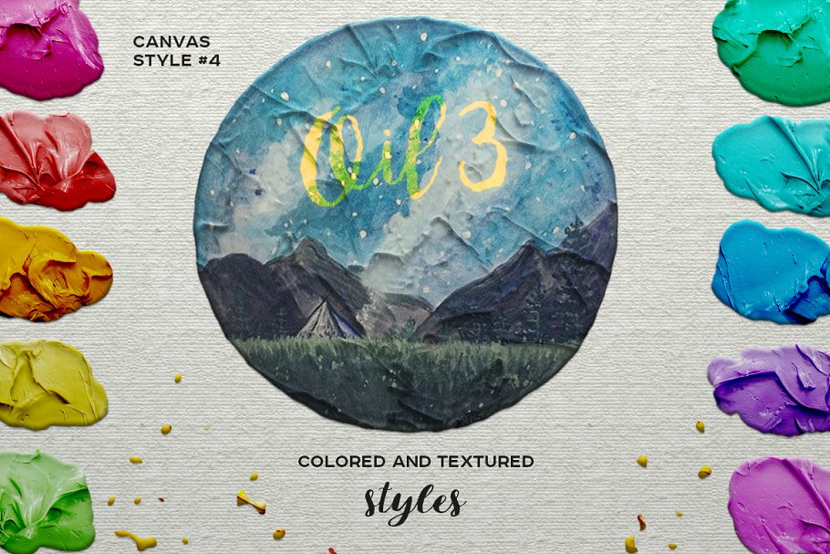 油画风格PS图层样式 Oil Painting Photoshop Layer Styles插图(5)