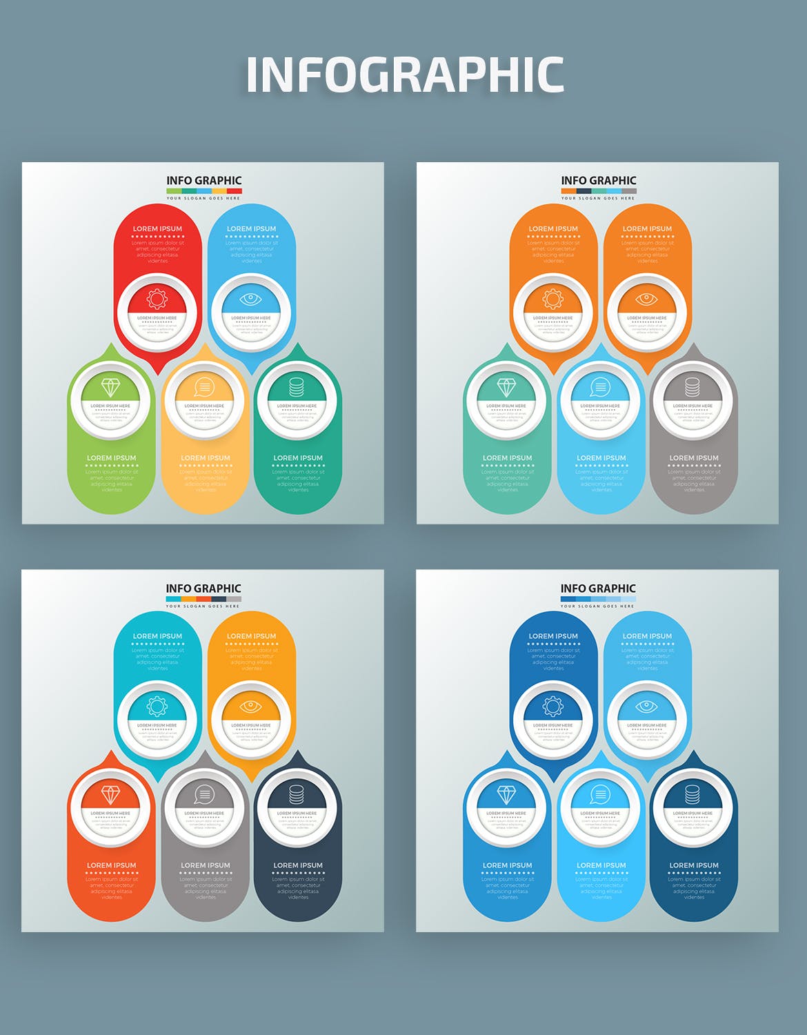 要点说明/重要特征信息图表矢量图形素材库精选素材v6 Infographic Elements Design插图(1)