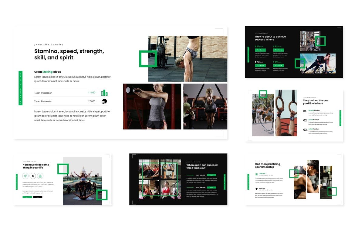 健身运动主题素材库精选Keynote模板模板 Physical – Keynote Template插图(2)