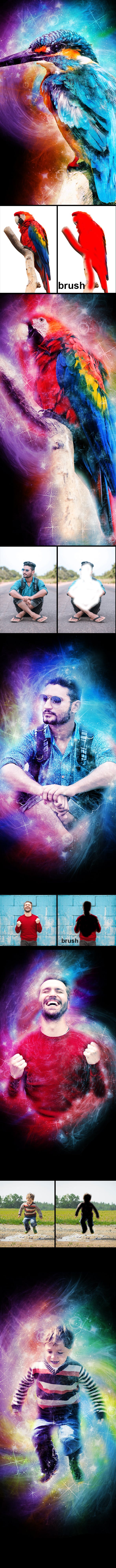 一款发散星光闪耀魔术光效ps动作下载插图