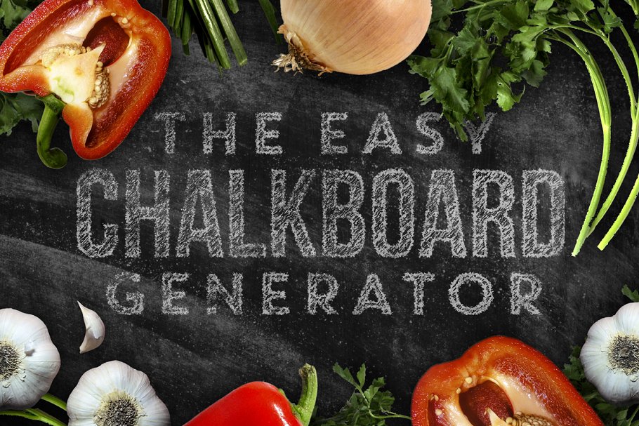 粉笔画粉笔字体样式&PS笔刷 Chalkboard Generator插图