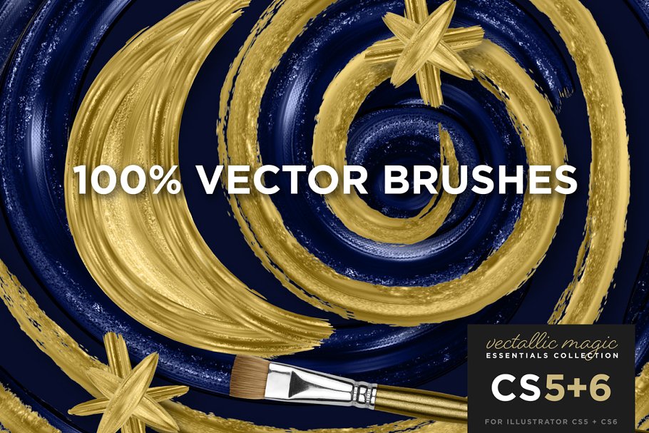 油画画笔笔画笔刷 Vectallic Magic CS5+6 Vector Brushes插图(2)