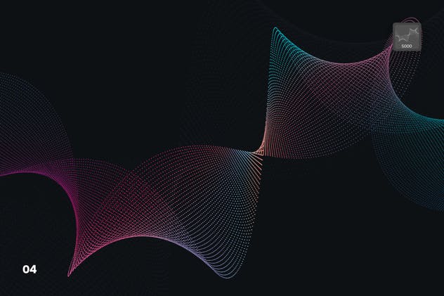 抽象虚线波浪漩涡图案Photoshop笔刷 Dotted Wavy Swirls Photoshop Brushes插图(4)