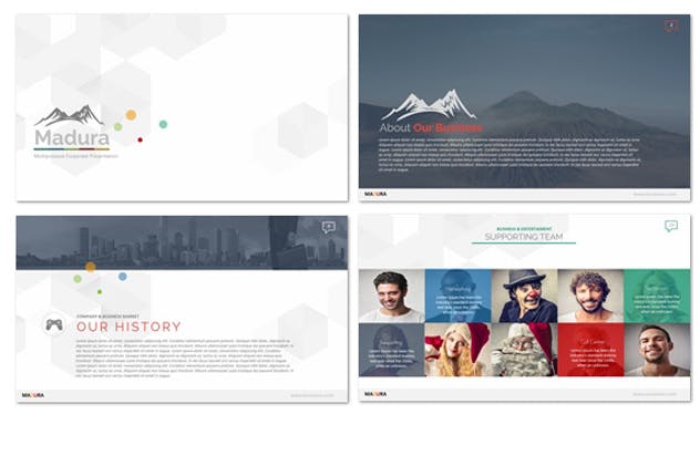 多用途商业品牌PPT幻灯片演示模板 Madura Powerpoint Template插图(1)