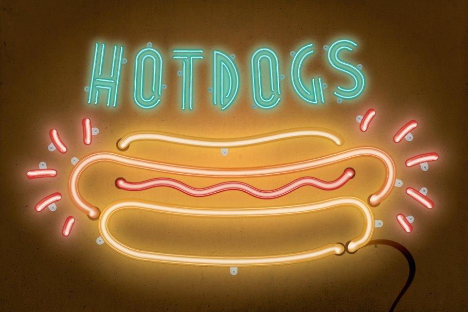 霓虹灯灯管线条AI笔刷 Neon – Realistic Brush Set插图(3)