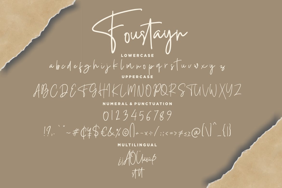 粗笔画英文签名草书字体下载 Foustayn Signature Collection插图(6)