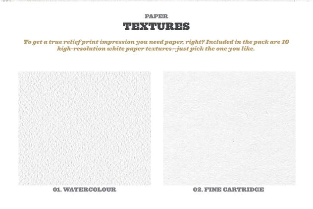 复古凸版墨水印刷风格纹理图层样式 Rock and Roller Letterpress Kit插图(10)