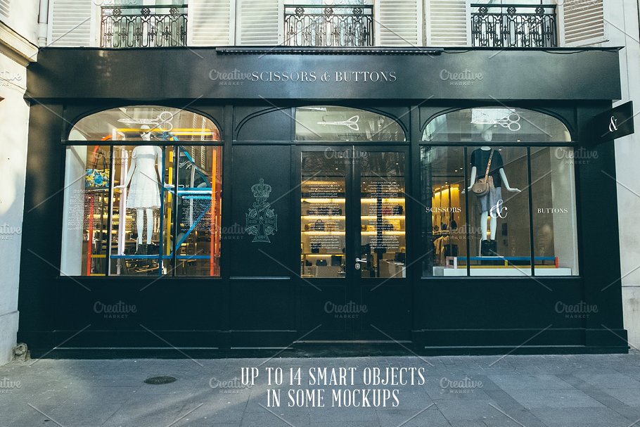 50款各种店铺店招招牌设计展示样机 50 Facades mockups插图(3)