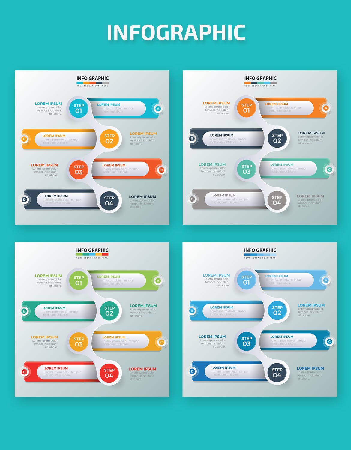 信息图表步骤图形设计矢量素材 Infographics Design插图(1)