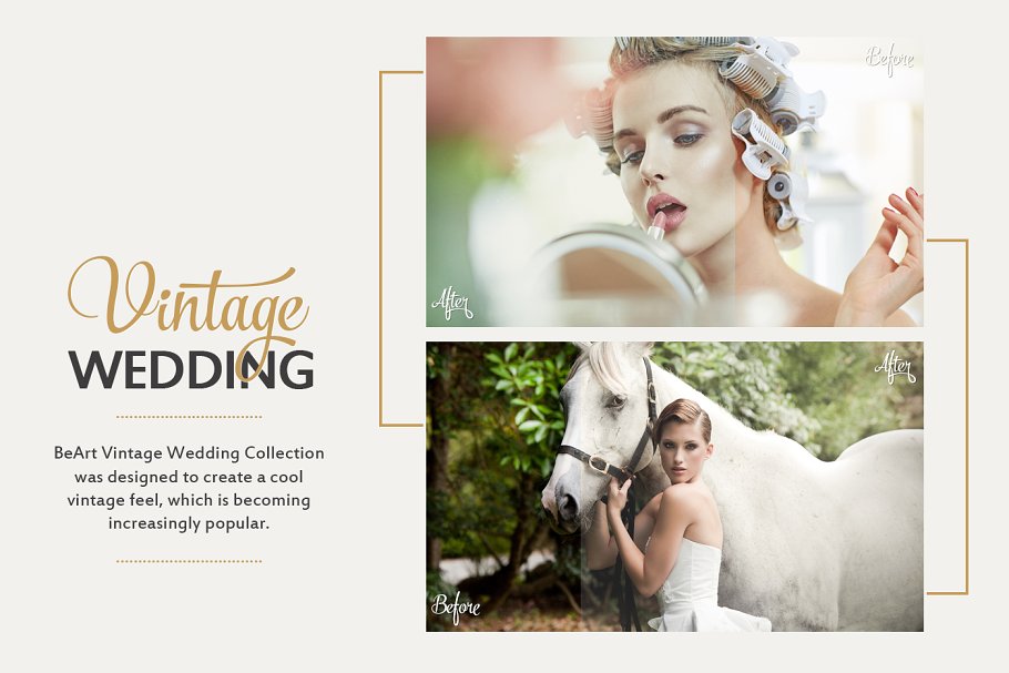 复古婚纱摄影特效PS动作 Photoshop Actions Vintage Wedding插图(15)