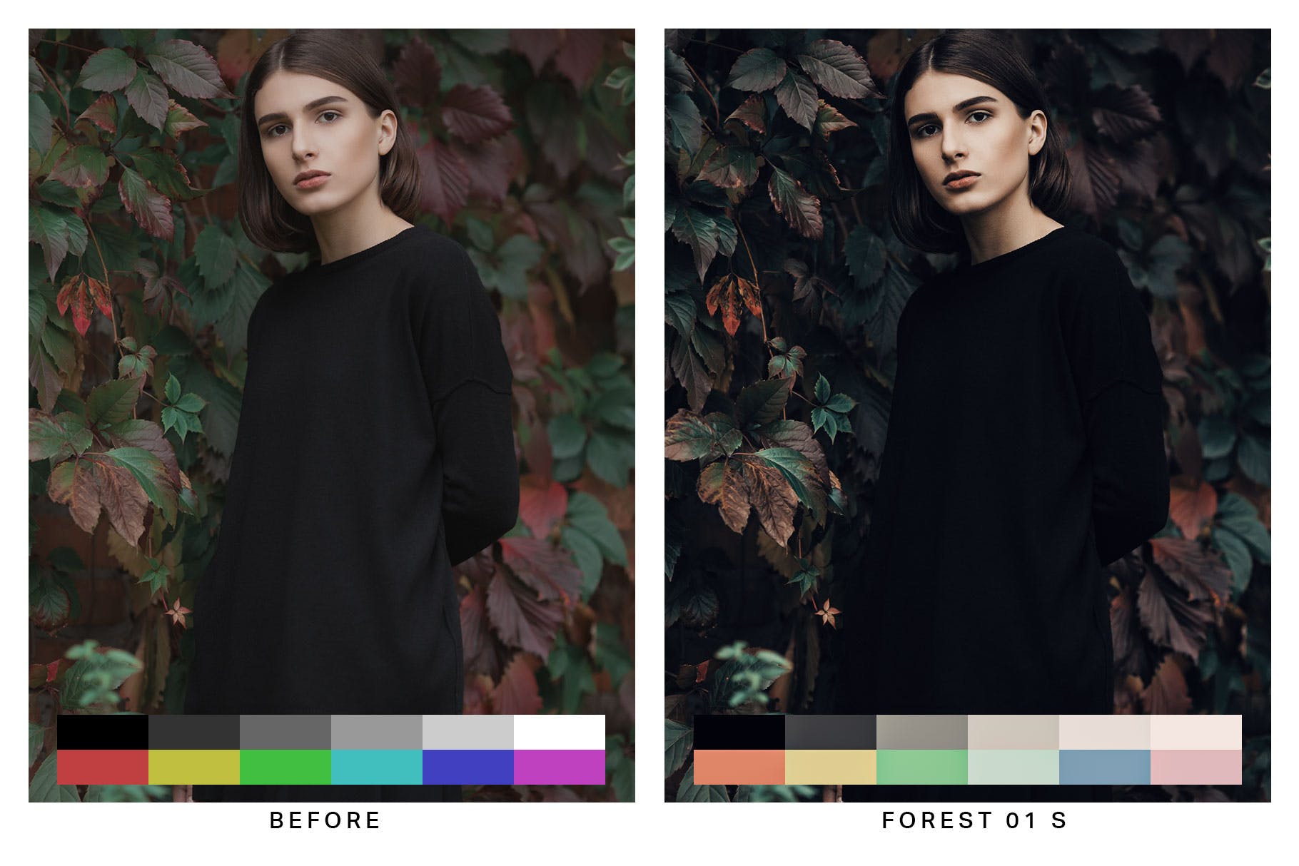 50款室外肖像人像摄影对比鲜明电影胶片色调Lightroom预设 50 Moody Green Lightroom Presets插图(2)