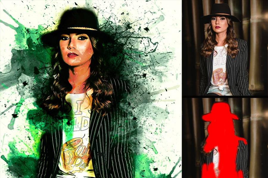 一款泼溅墨水艺术风格效果的PS动作插图(5)