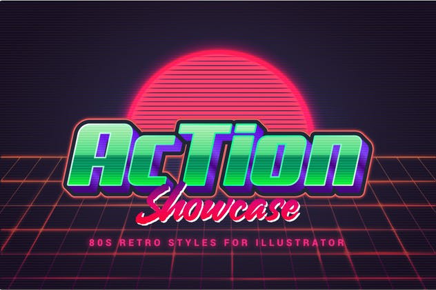 80年代复古插画风格PS字体样式 for AI 80s Retro Illustrator Styles插图(5)