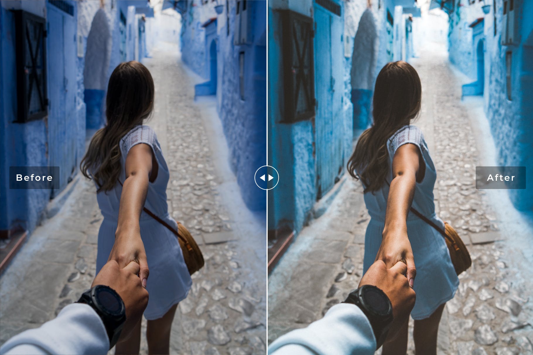 天蓝色调/褪色增强日落照片后期处理素材库精选LR预设 Chefchaouen Mobile & Desktop Lightroom Presets插图(5)