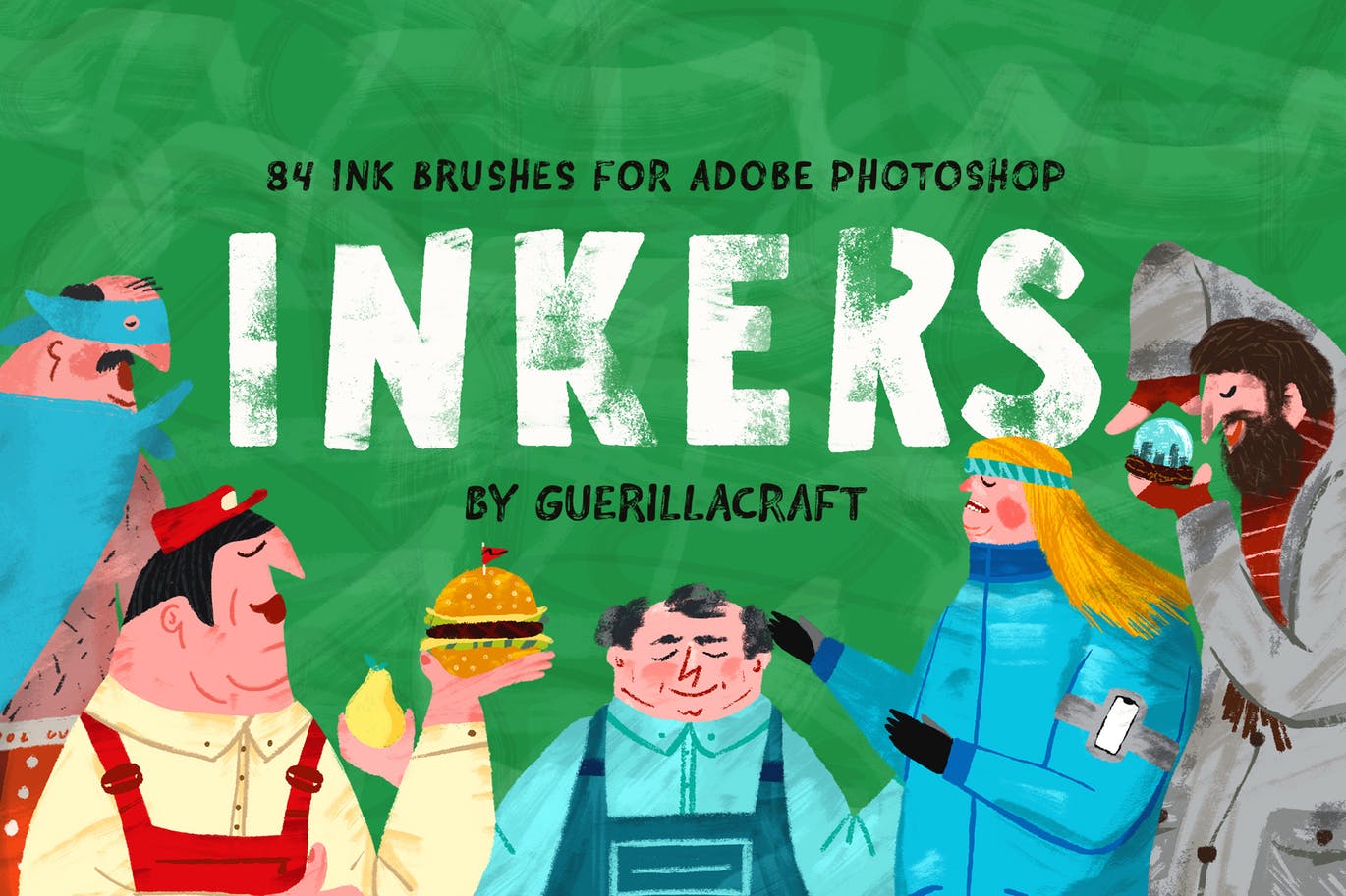 欧美复古漫画创作必备PS墨水笔刷 Inkers Brushes for Adobe Photoshop插图