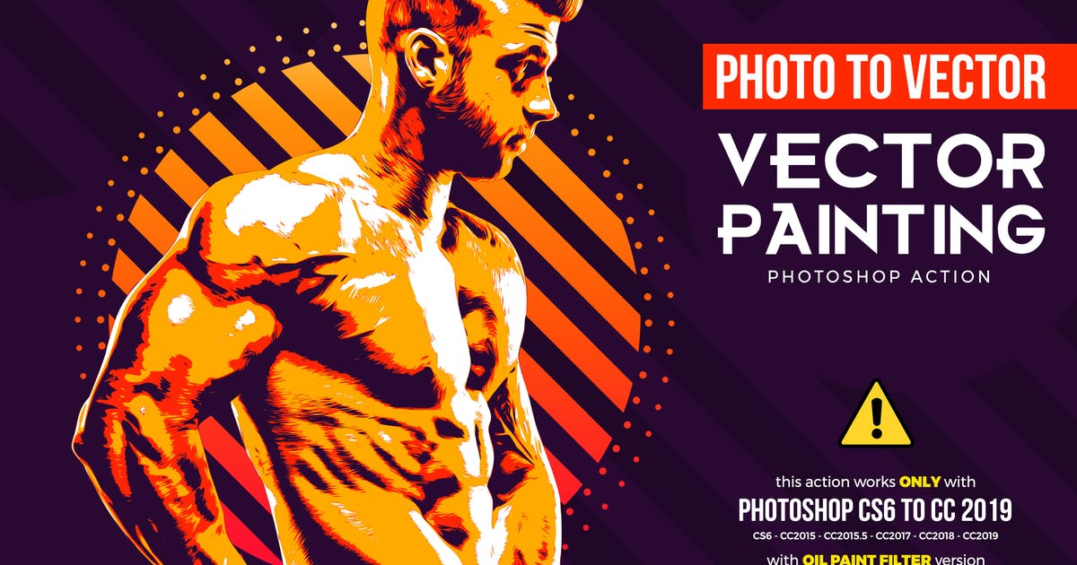 照片转矢量格式特效一键生成PS动作 Vector Painting CS6 & CC+ Photoshop Action插图