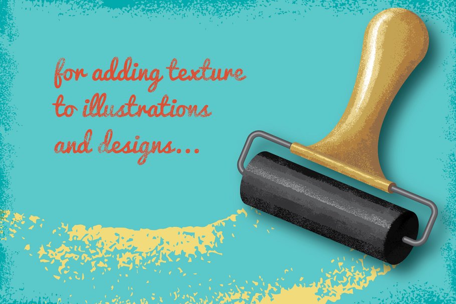 墨辊印刷效果AI笔刷 Hand Rolled Ink Brushes插图(3)