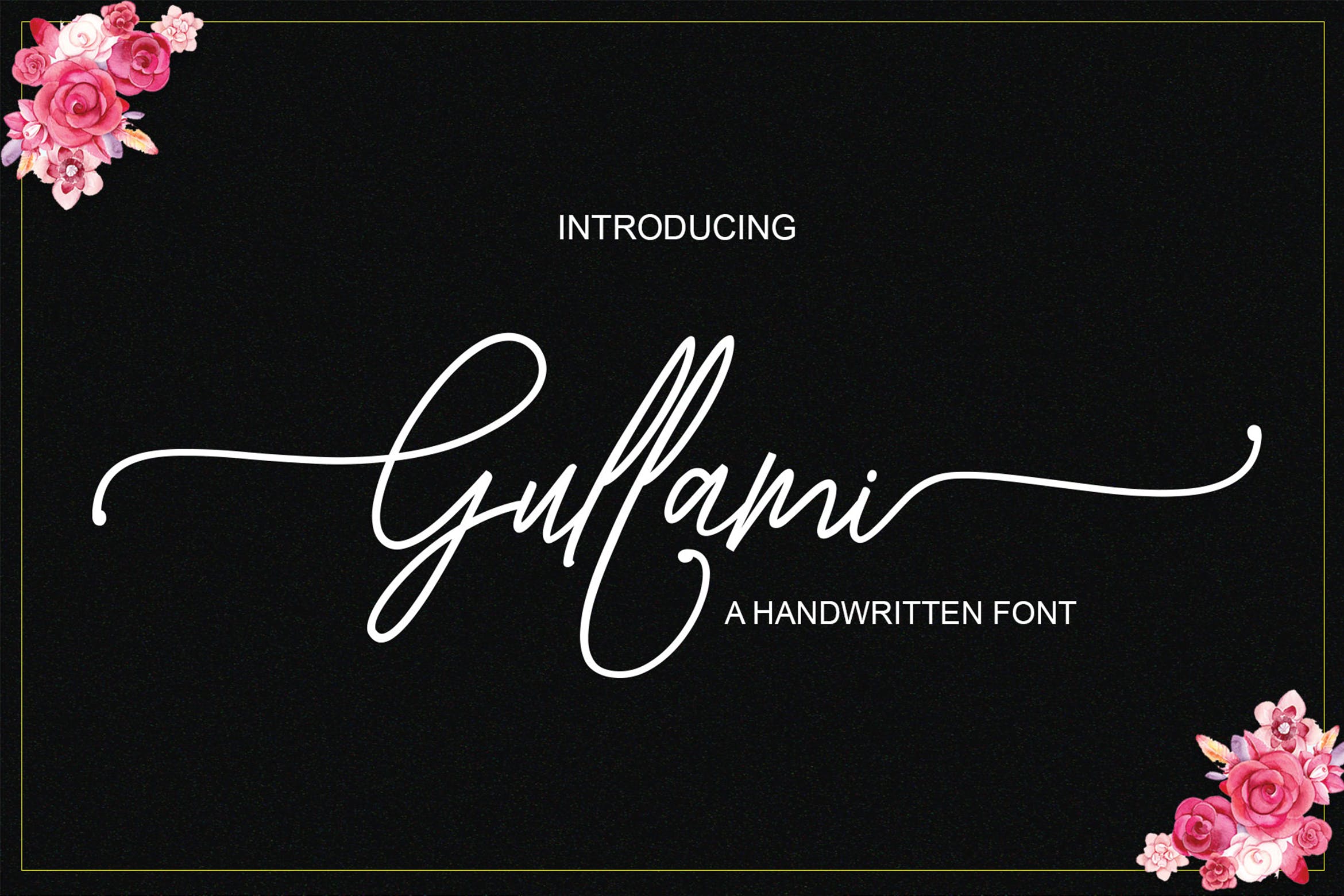 现代创意艺术书法字体英文连体字体下载 Gullami Script插图