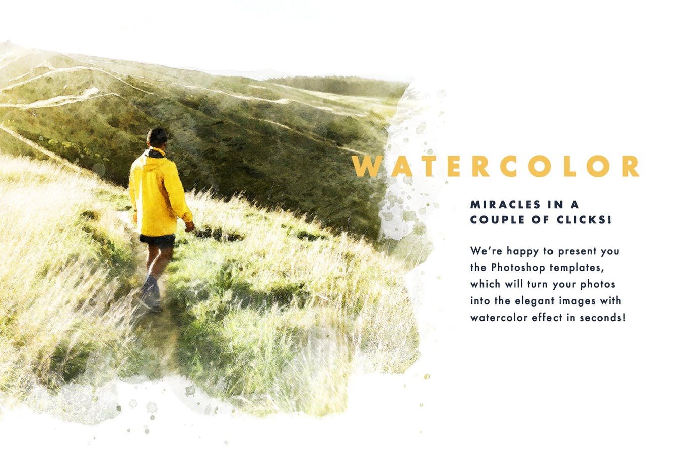 水彩绘画干笔刷效果PSD分层模板 Watercolor Dry Brush Effects插图(2)