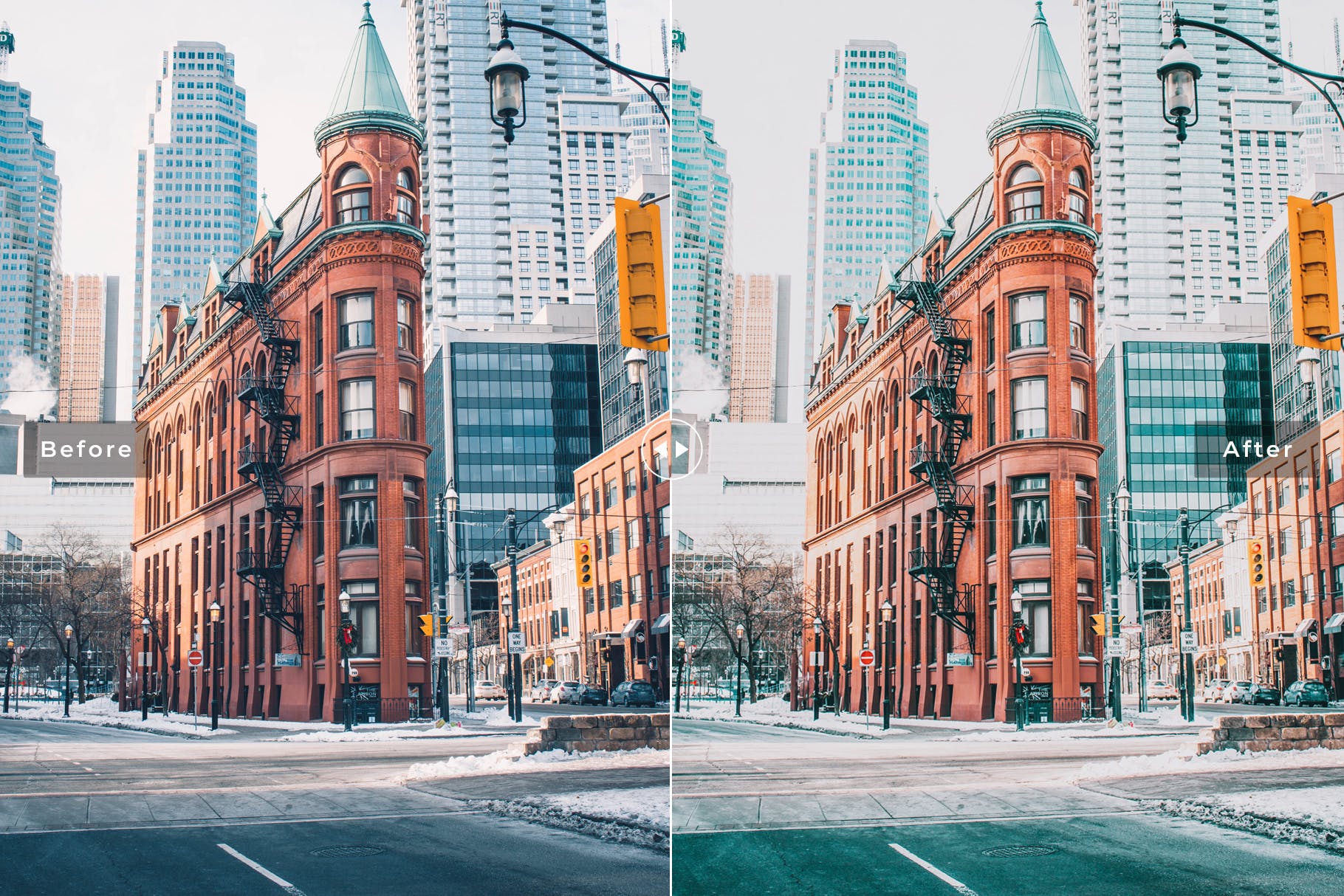 高对比度哑光/橙色/蓝绿色柔和色调LR预设 Canada Mobile & Desktop Lightroom Presets插图(3)